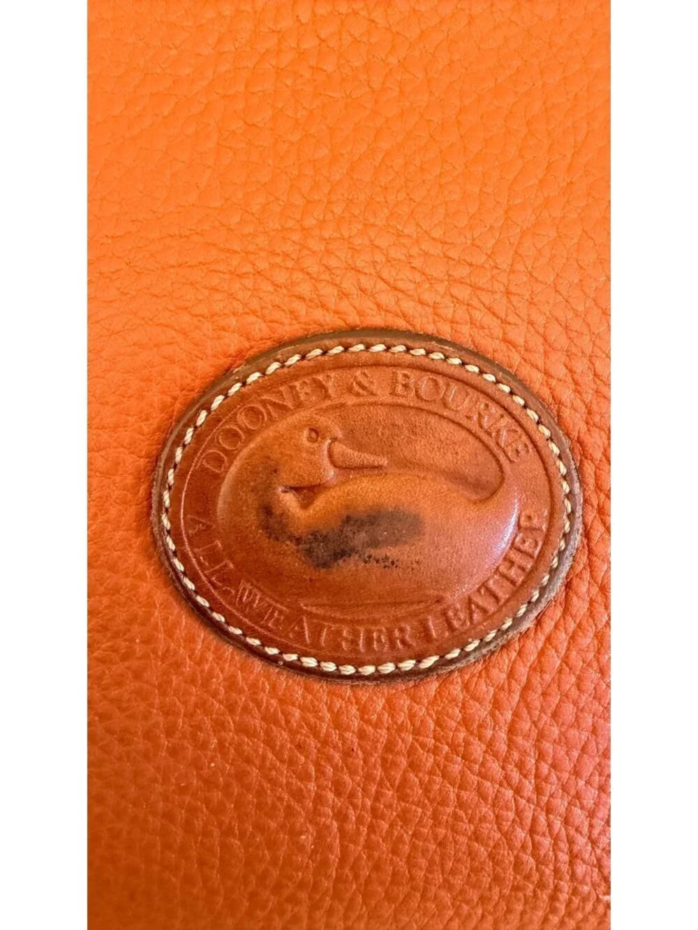 Vintage Dooney & Bourke Equestrian Crossbody Bag in British Tan Pebbled Leather